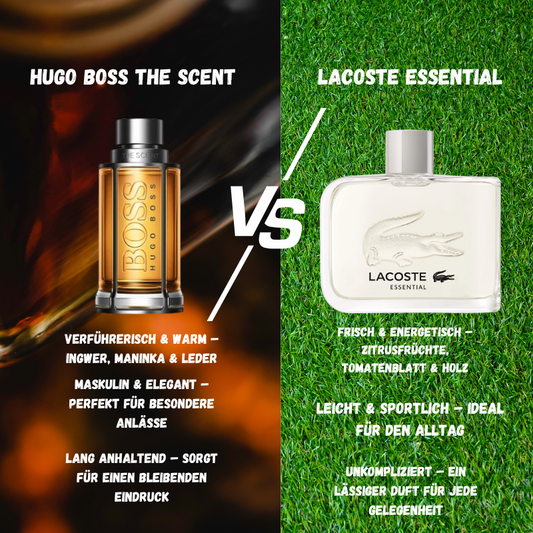 Duft-Duell: Hugo Boss The Scent vs. Lacoste Essential – Welcher Duft ist besser? 🥊🔥